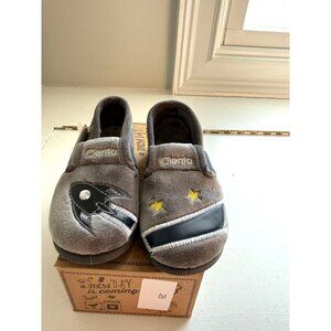 NWB Cienta Baby Shoes Slip On Grey Space Theme Size EU 24 US 7.5 [jb]